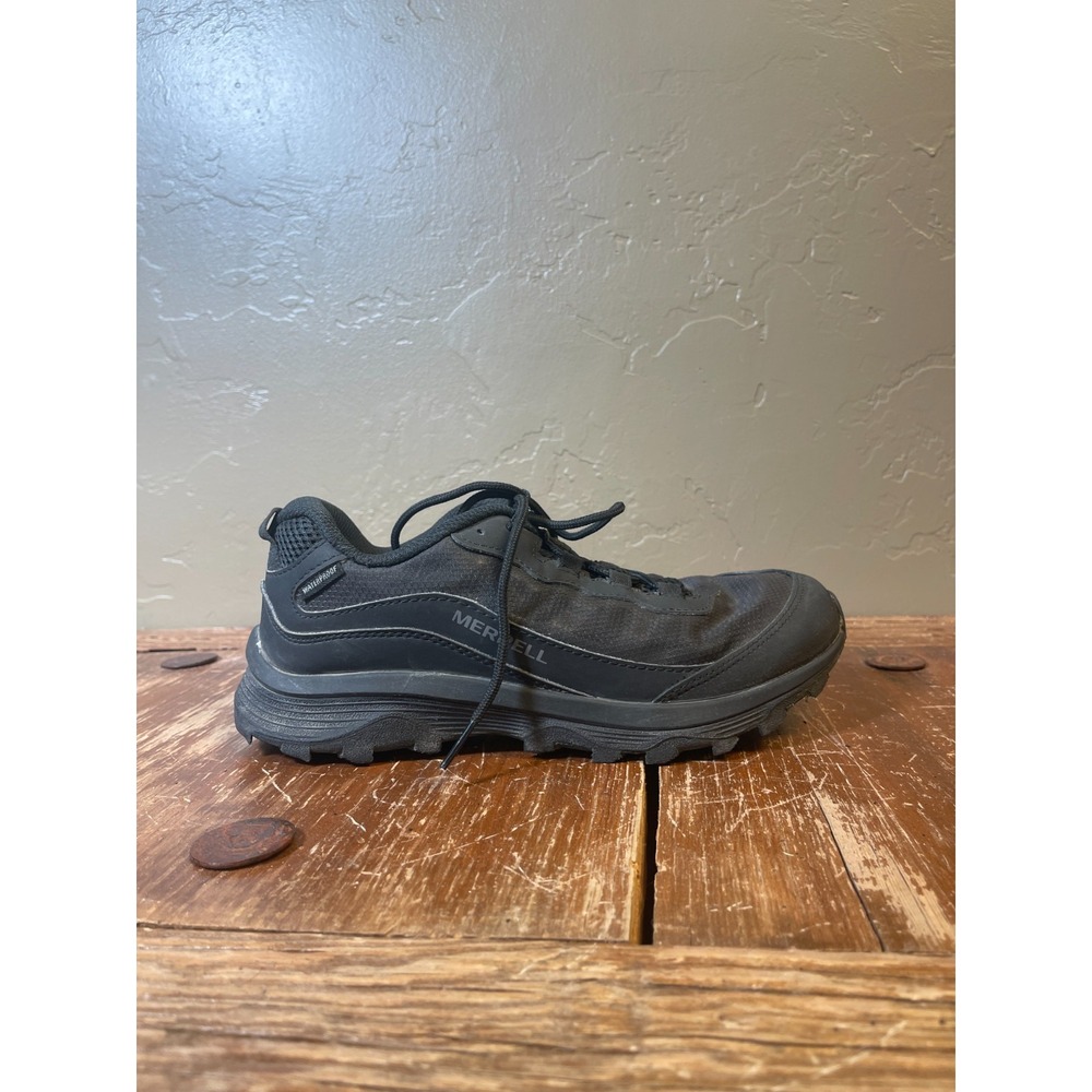 Merrell Moab Speed Waterproof Hiking Shoes Boys 6 Black Running Trail Non Slip